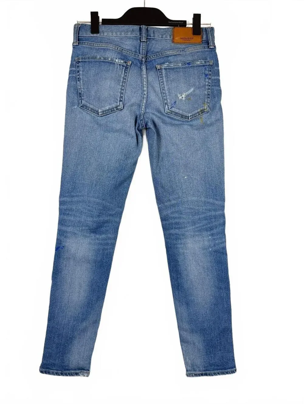 MOUSSY Vintage Dixie Skinny Jeans Distressed Paint Splatter Size 26